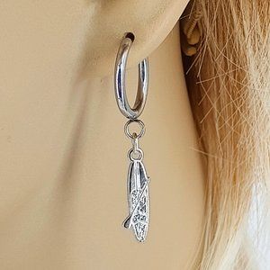 Stand Up Paddle Board Sterling Silver, Stainless 16mm Huggie Earrings SUP 2248HE